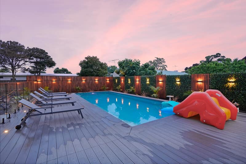 Backyard pool view